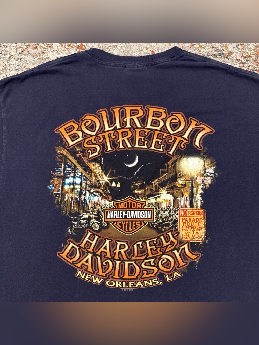 2016 Harley Davidson T-Shirt Large New Orleans Bourbon Street Hanes Beefy Tee L